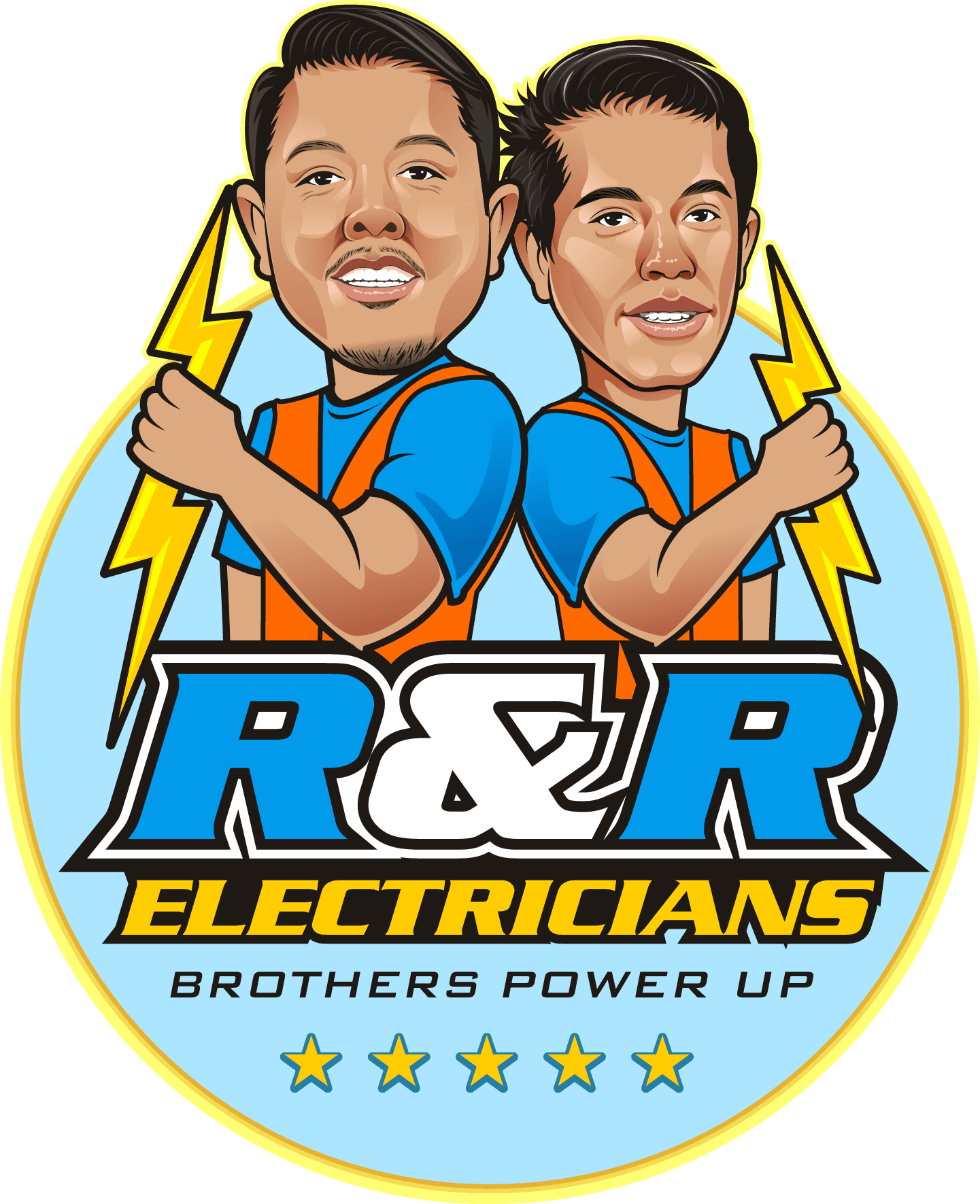 RnR Electrician brothers logo illustration